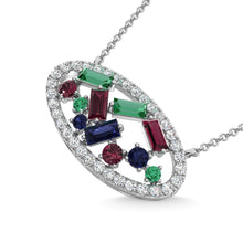 14K White Gold Diamond 7/8 Ct.Tw. Gemstone Pendant