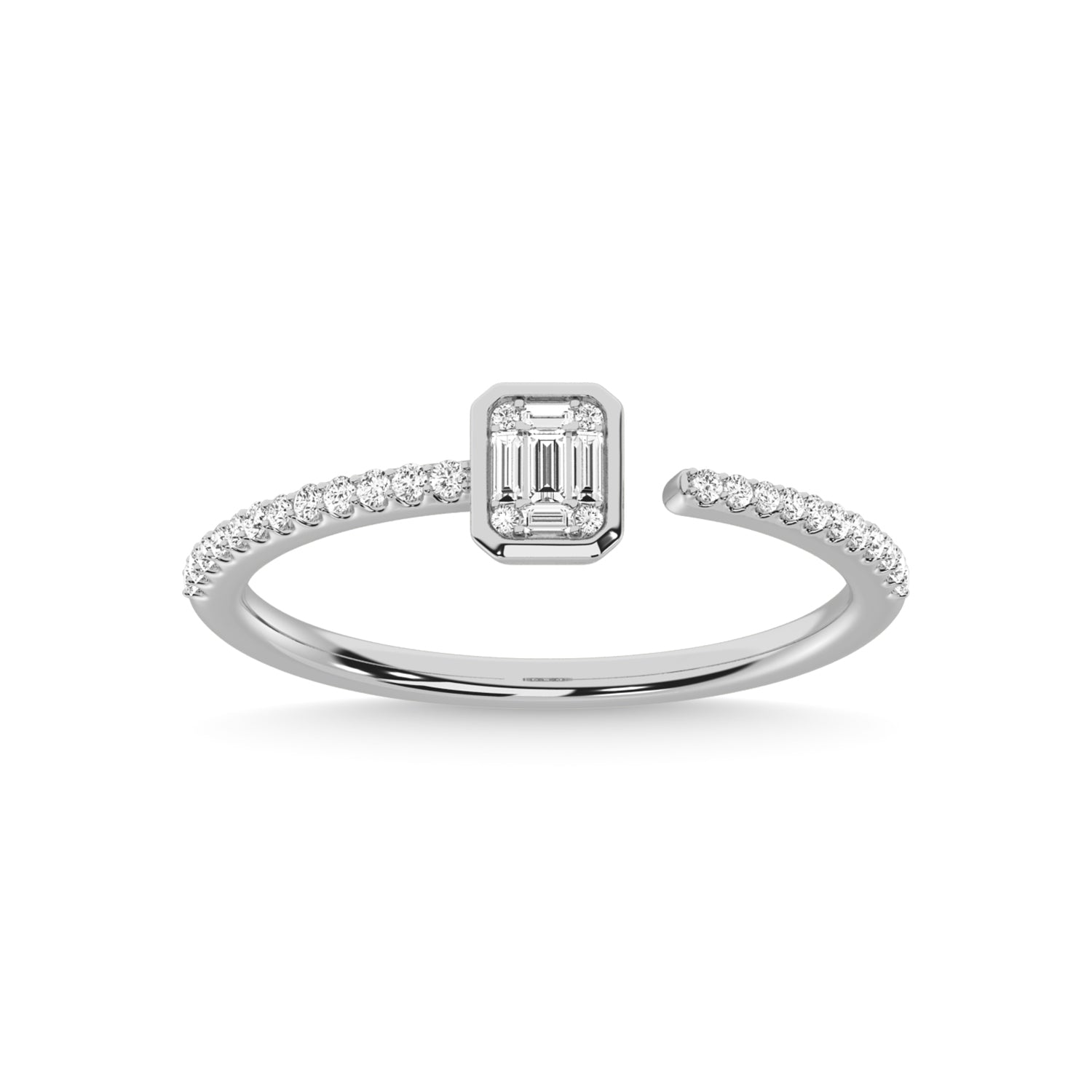 14K White Gold Diamond 1/6 Ct.Tw. Fashion Ring - thediamondsq