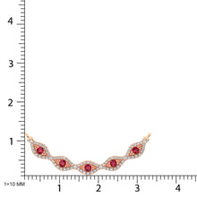 10K Rose Gold Diamond 3/8 Ct.Tw. And Ruby Necklace