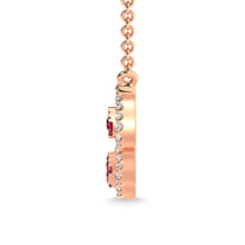 10K Rose Gold Diamond 3/8 Ct.Tw. And Ruby Necklace