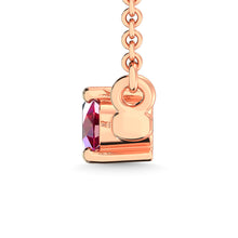 10K Rose Gold Diamond 1/2 Ct.Tw. And Ruby Necklace