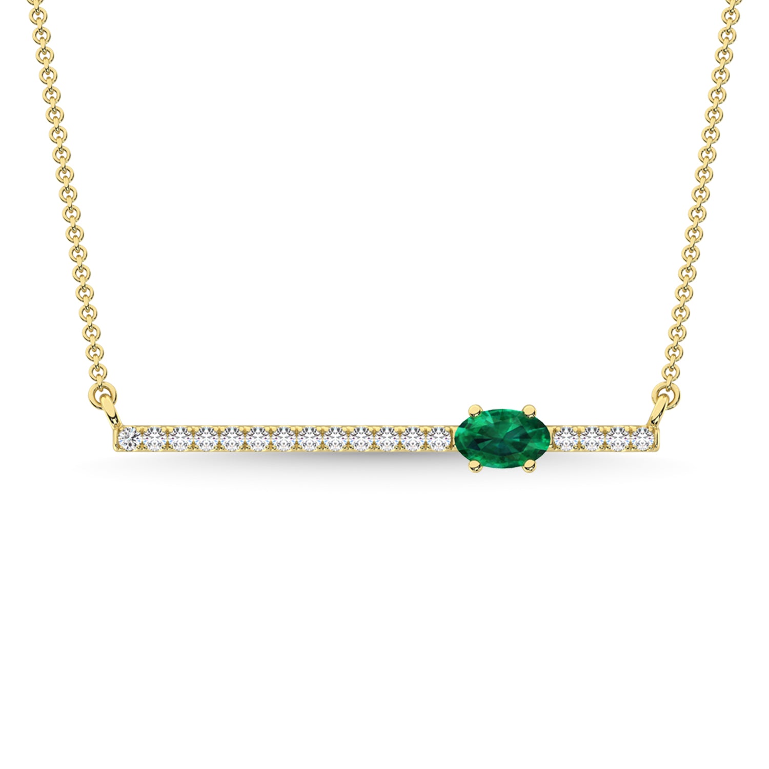 10K Yellow Gold Diamond 1/2 Ct.Tw. And Blue Sapphire Necklace