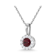 14K White Gold Ruby and Diamond 1/3 Ct.Tw. Fashion Pendant