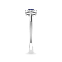14K White Gold Blue Sapphire and Diamond 1/3 Ct.Tw. Fashion Ring