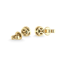 14K Yellow Gold Emerald and Diamond 3/8 Ct.Tw. Fashion Earrings