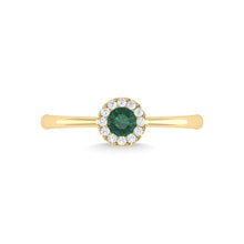 14K Yellow Gold Emerald and Diamond 1/4 Ct.Tw. Fashion Ring