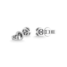 14K White Gold Blue Sapphire and Diamond 1/5 Ct.Tw. Fashion Earrings