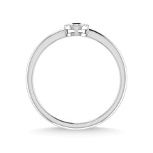 14K White Gold Blue Sapphire and Diamond 1/10 Ct.Tw. Fashion Ring