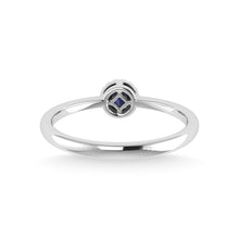 14K White Gold Blue Sapphire and Diamond 1/10 Ct.Tw. Fashion Ring