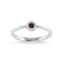 14K White Gold Ruby and Diamond 1/10 Ct.Tw. Fashion Ring