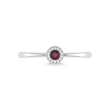 14K White Gold Ruby and Diamond 1/10 Ct.Tw. Fashion Ring