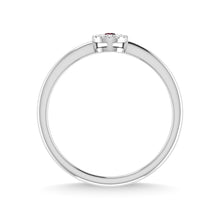 14K White Gold Ruby and Diamond 1/10 Ct.Tw. Fashion Ring