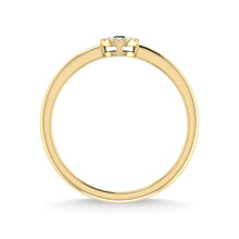 14K Yellow Gold Emerald and Diamond 1/10 Ct.Tw. Fashion Ring