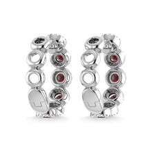 14K White Gold Ruby and Diamond 1 1/4 Ct.Tw. Fashion Earrings