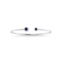 14K White Gold Blue Sapphire and Diamond 1/2 Ct.Tw. Fashion Bangle