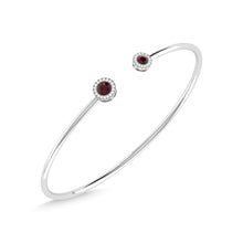 14K White Gold Ruby and Diamond 5/8 Ct.Tw. Fashion Bangle - thediamondsq