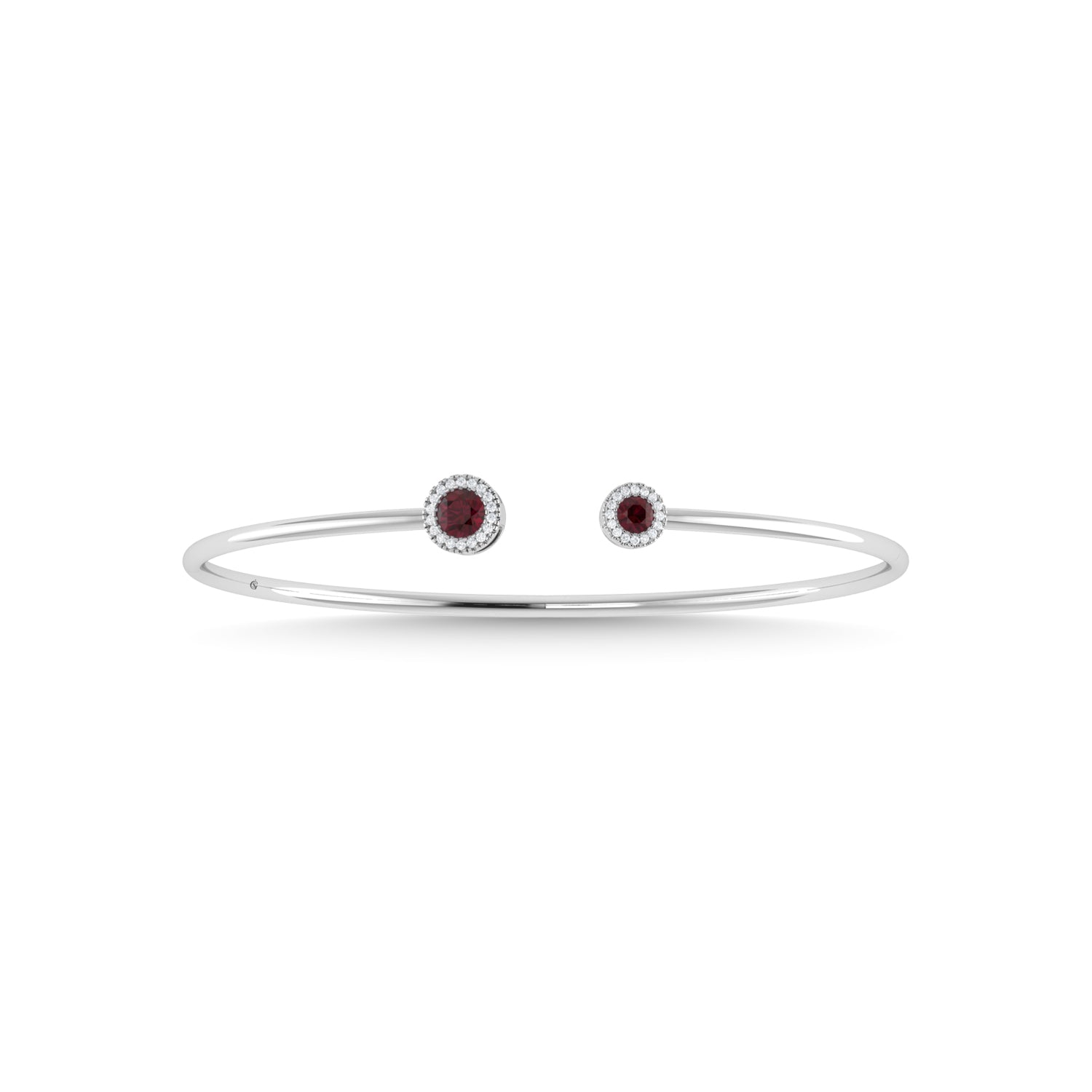 14K White Gold Ruby and Diamond 5/8 Ct.Tw. Fashion Bangle - thediamondsq
