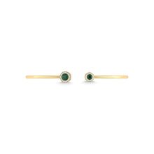 14K Yellow Gold Emerald and Diamond 1/2 Ct.Tw. Fashion Bangle - thediamondsq