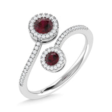 14K White Gold Ruby and Diamond 5/8 Ct.Tw. Fashion Ring - thediamondsq