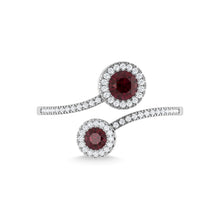 14K White Gold Ruby and Diamond 5/8 Ct.Tw. Fashion Ring - thediamondsq