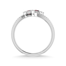 14K White Gold Ruby and Diamond 5/8 Ct.Tw. Fashion Ring - thediamondsq