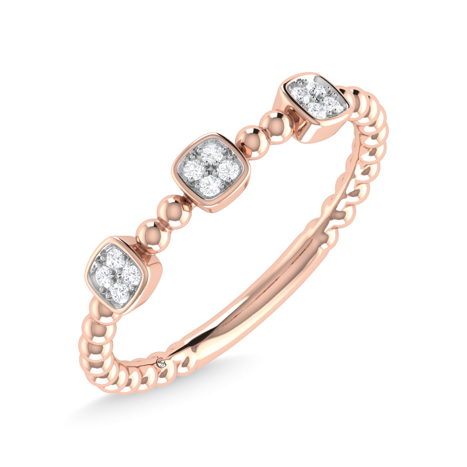 14K Rose Gold Diamond 1/10 Ct.Tw. Stackable Band