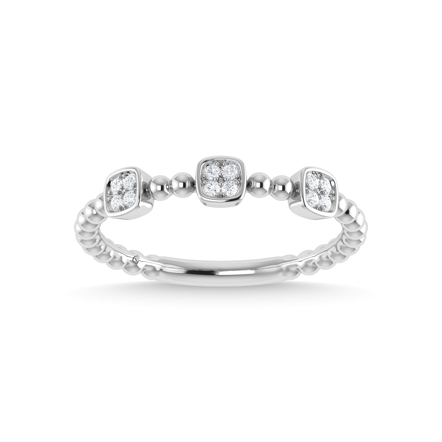 14K White Gold Diamond 1/10 Ct.Tw. Stackable Band