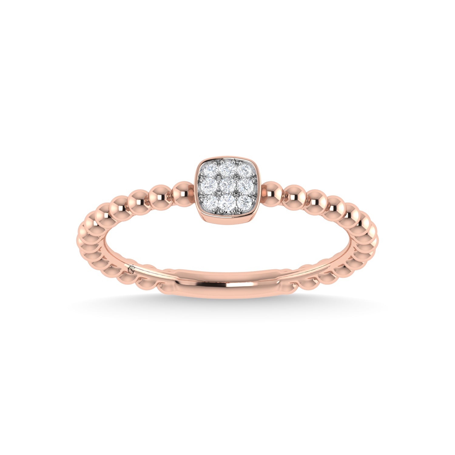 14K Rose Gold Diamond 1/20 Ct.Tw. Stackable Band