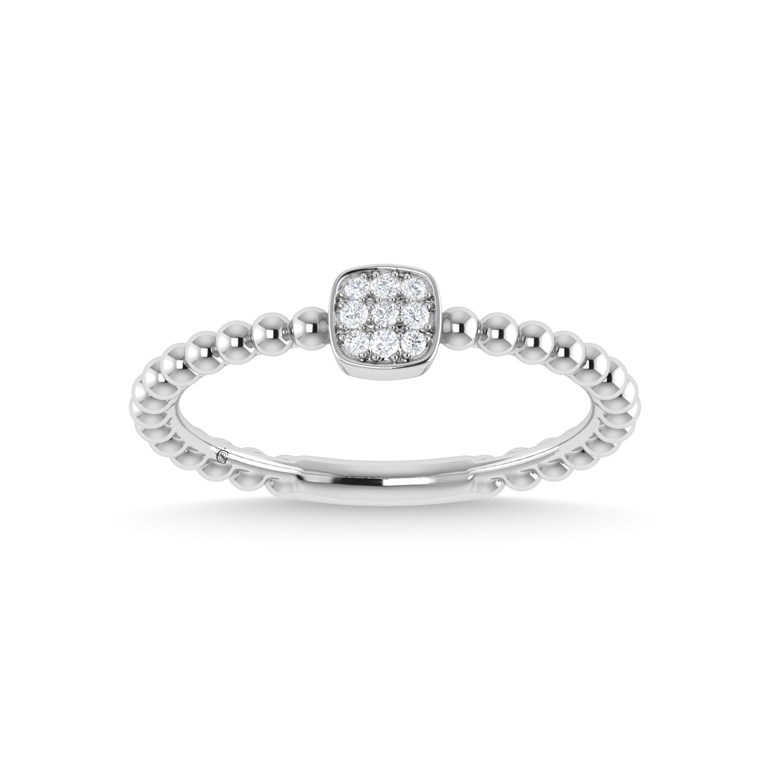14K White Gold Diamond 1/20 Ct.Tw. Stackable Band