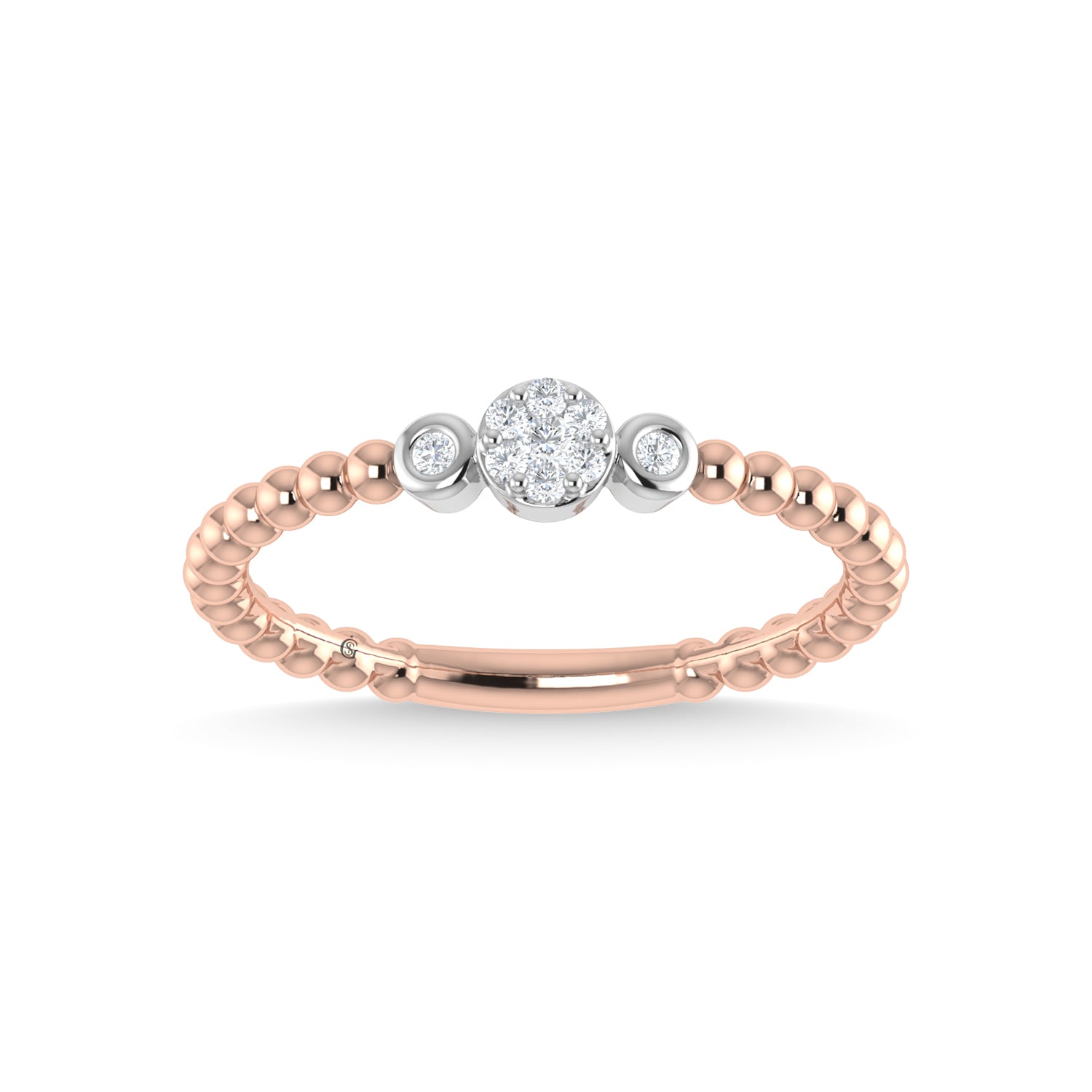 14K Rose Gold Diamond 1/10 Ct.Tw. Fashion Ring