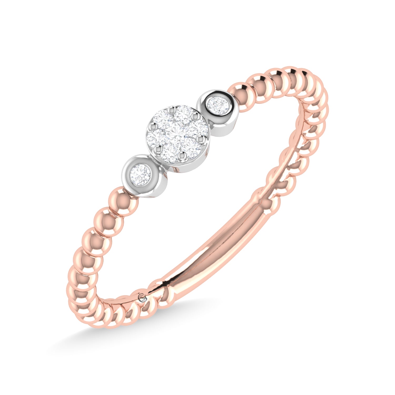 14K Rose Gold Diamond 1/10 Ct.Tw. Fashion Ring