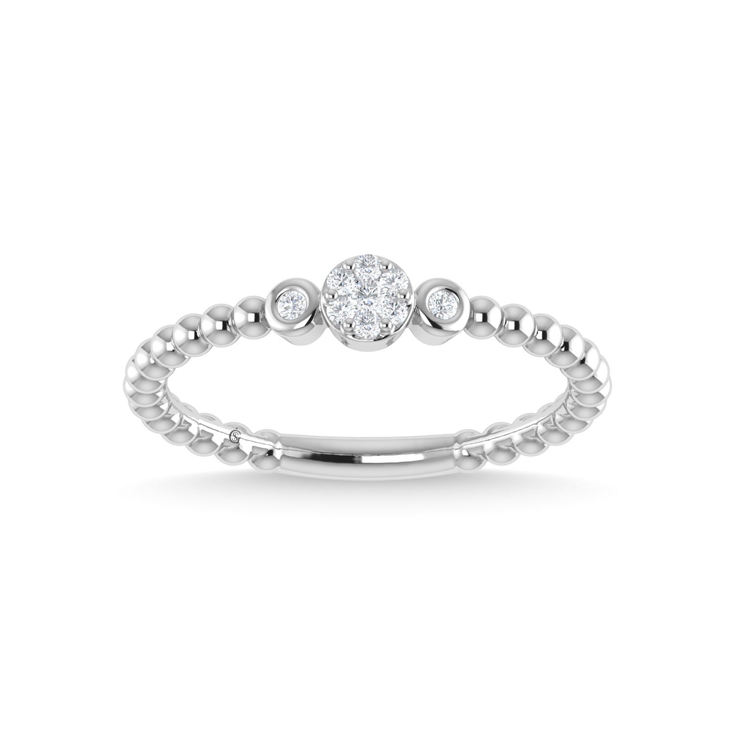 14K White Gold Diamond 1/10 Ct.Tw. Fashion Ring