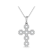 14K White Gold Diamond 1/5 Ct.Tw. Cross Pendant