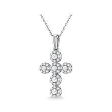 14K White Gold Diamond 1/5 Ct.Tw. Cross Pendant