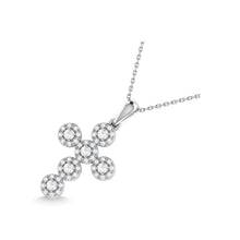 14K White Gold Diamond 1/5 Ct.Tw. Cross Pendant