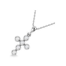 14K White Gold Diamond 1/8 Ct.Tw. Cross Pendant