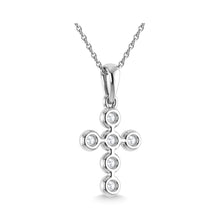 14K White Gold Diamond 1/8 Ct.Tw. Cross Pendant