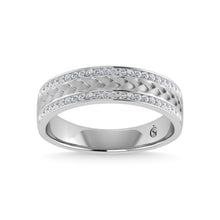 14K White Gold Diamond 1/3 Ct.Tw. Mens Machine Band