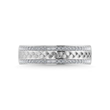 14K White Gold Diamond 1/3 Ct.Tw. Mens Machine Band