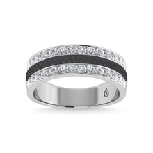 14K White Gold Diamond 1 Ct.Tw. With Black Rhodium Facet Mens Machine Band