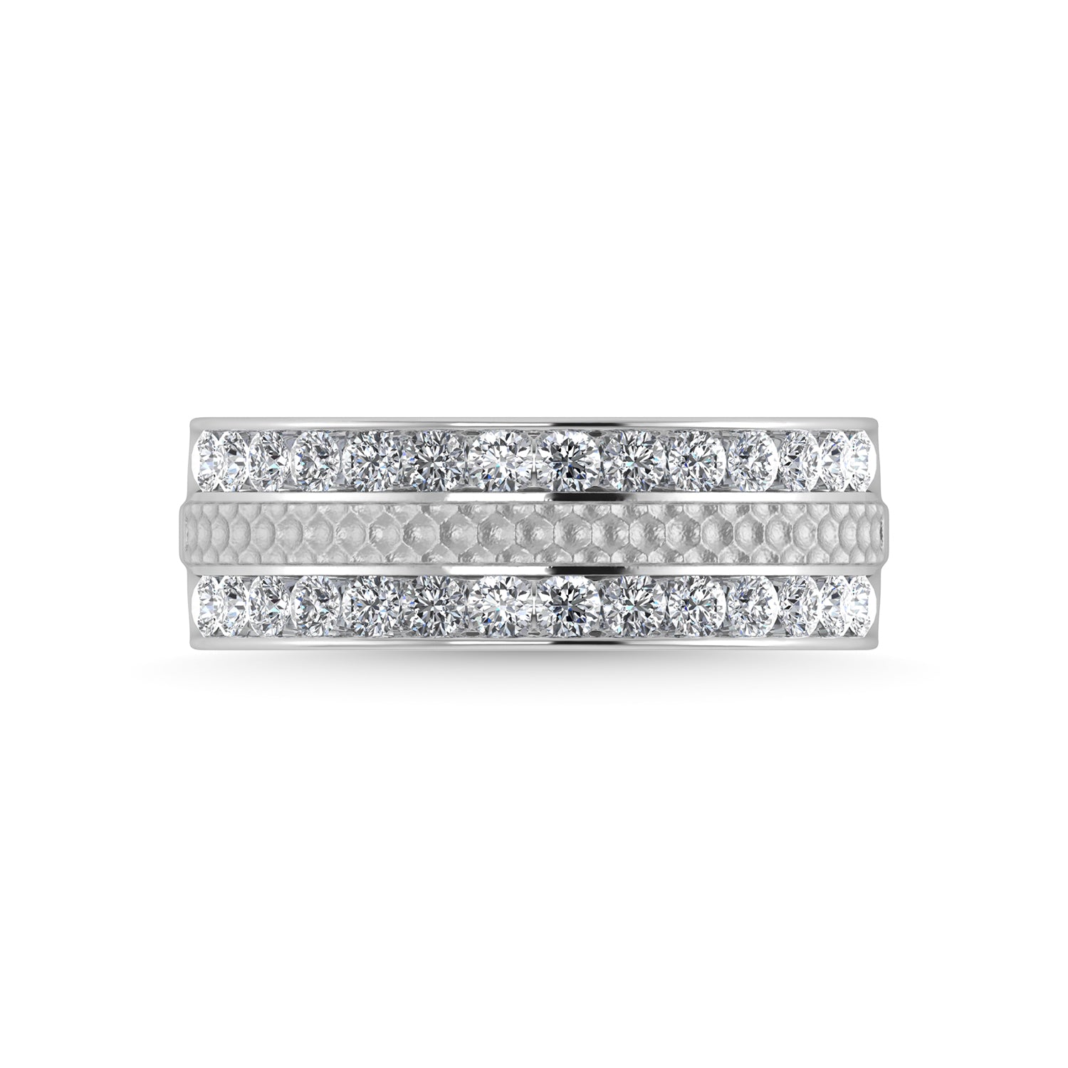 14K White Gold Diamond 1 Ct.Tw. With Mens Machine Band
