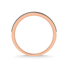 14K Rose Gold Diamond 1/3 Ct.Tw. With Black Rhodium Facet Mens Machine Band
