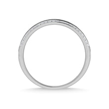 14K White Gold Diamond 1/4 Ct.Tw. With Black Rhodium Facet Mens Machine Band