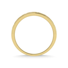 14K Yellow Gold Diamond 1/4 Ct.Tw. With White Rhodium Facet Mens Machine Band