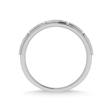 14K White Gold Diamond 5/8 Ct.Tw. Mens Machine Band