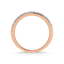 14K Rose Gold Diamond 1/2 Ct.Tw. With White Rhodium Facet Mens Machine Band
