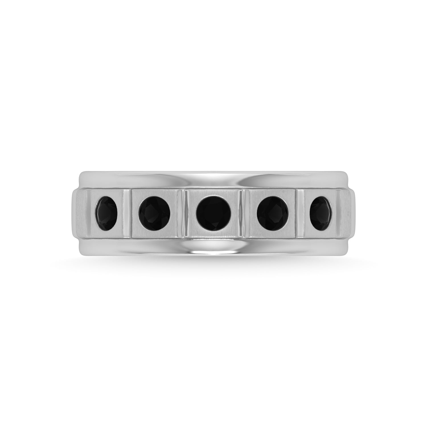 14K White Gold Diamond 1/2 Ct.Tw. Mens Machine Band