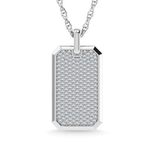 14K White Gold Diamond 7/8 Ct.Tw. Dog Tag Pendant