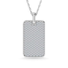 14K White Gold Diamond 1 Ct.Tw. Dog Tag Pendant