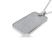 14K White Gold Diamond 1 Ct.Tw. Dog Tag Pendant